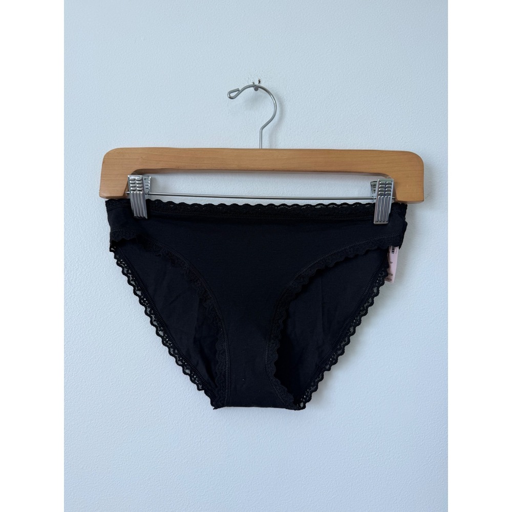 Victoria's Secret Women's Bikini Underwear – Black with Lace Edges – Size Small